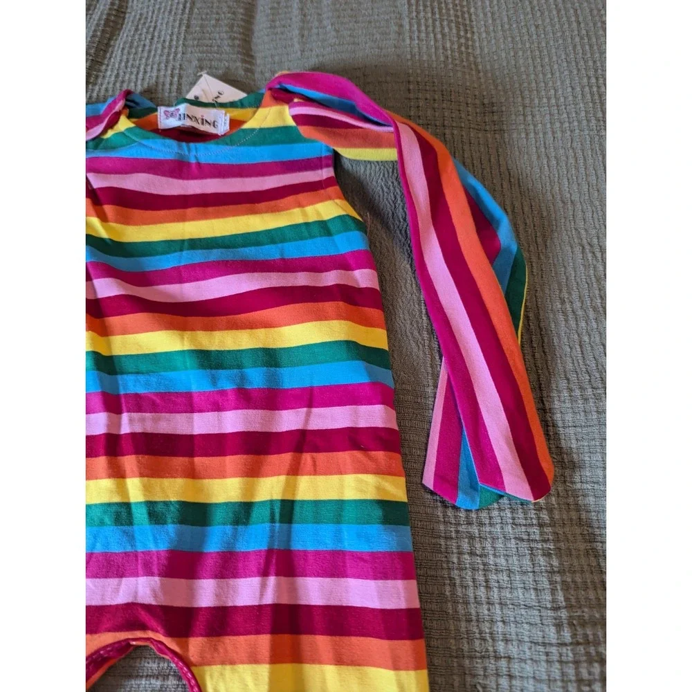 Jinxing multicolor rainbow unisex romper jumper outfit stripe‎ 3T (100)